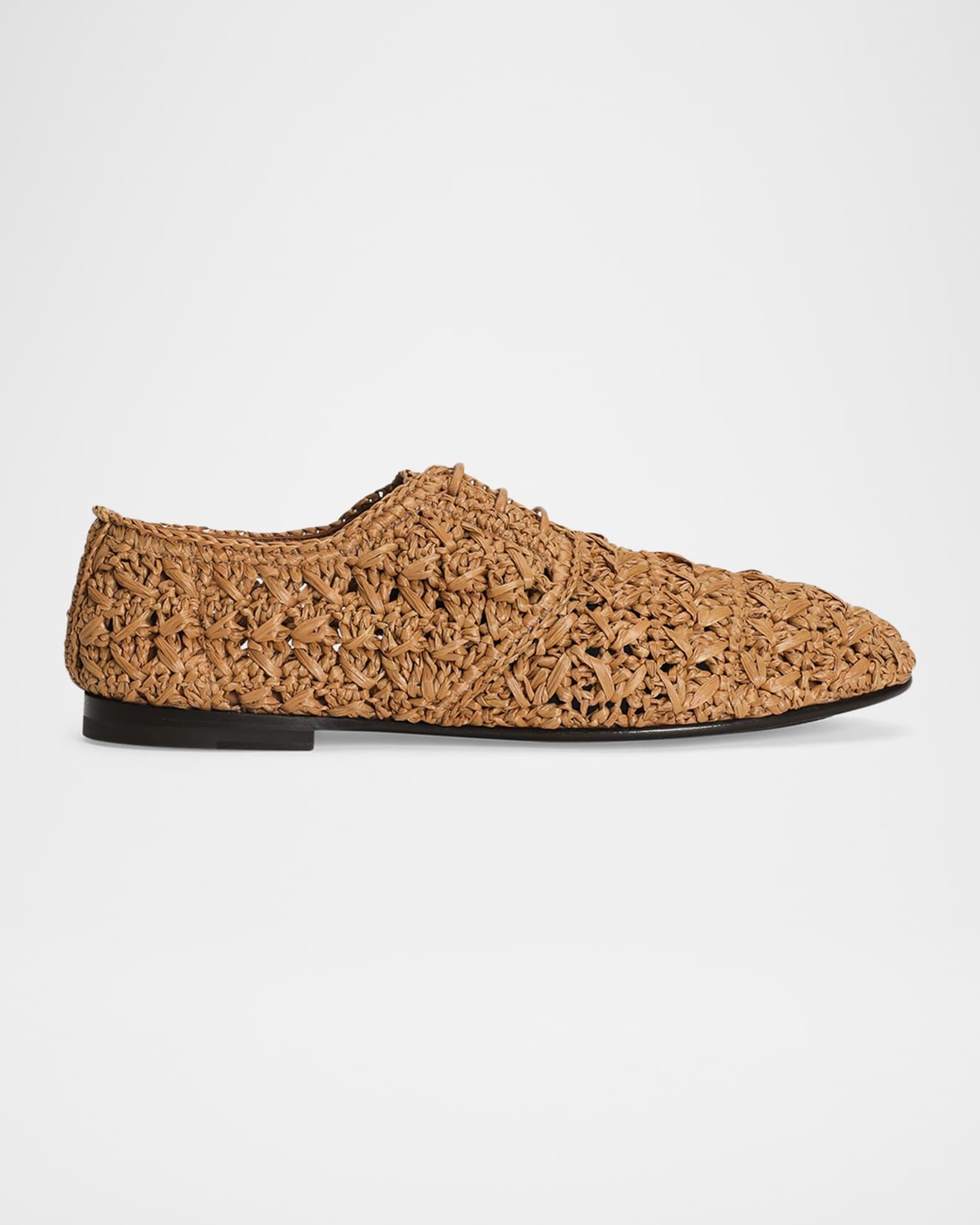 Mens Woven Raffia Derby Shoes Product Image