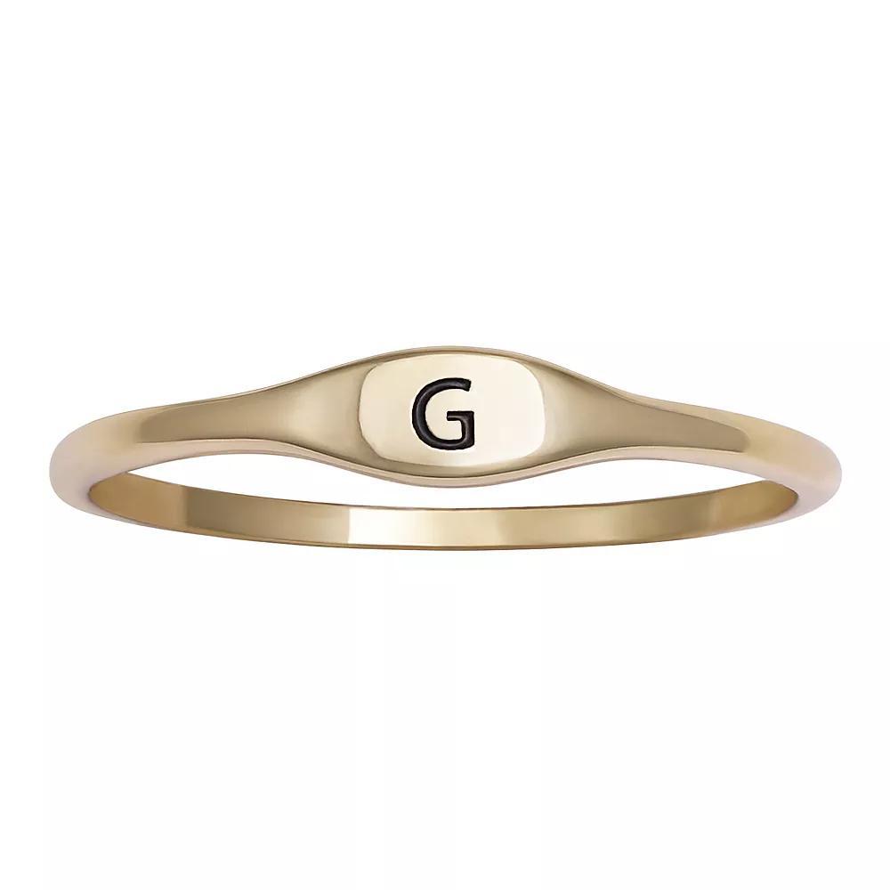 PRIMROSE Polished Oval Oxidized Initial Ring, Women's, Size: 9, Gold Tone G Product Image