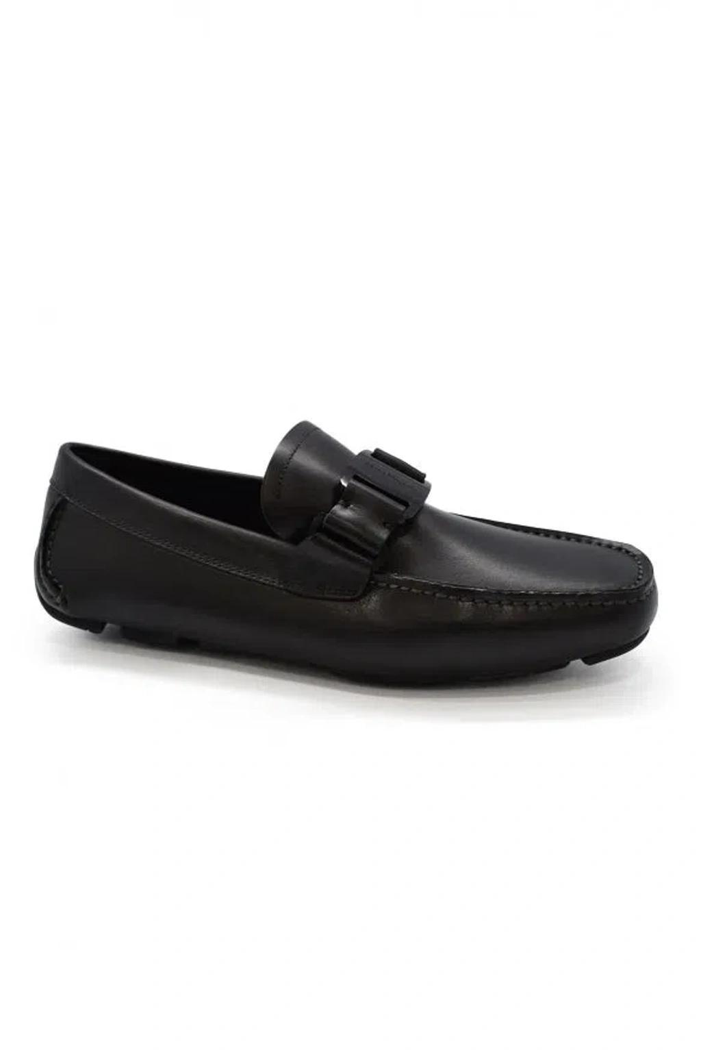 FERRAGAMO Vara Driver Loafers In Black Product Image