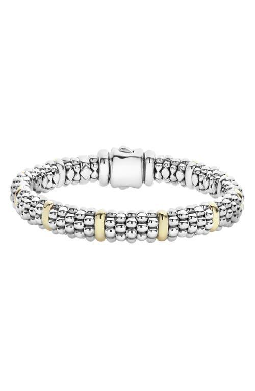 LAGOS Sterling Silver Caviar Rope Bracelet With 18k Gold In Yellow/silver Product Image