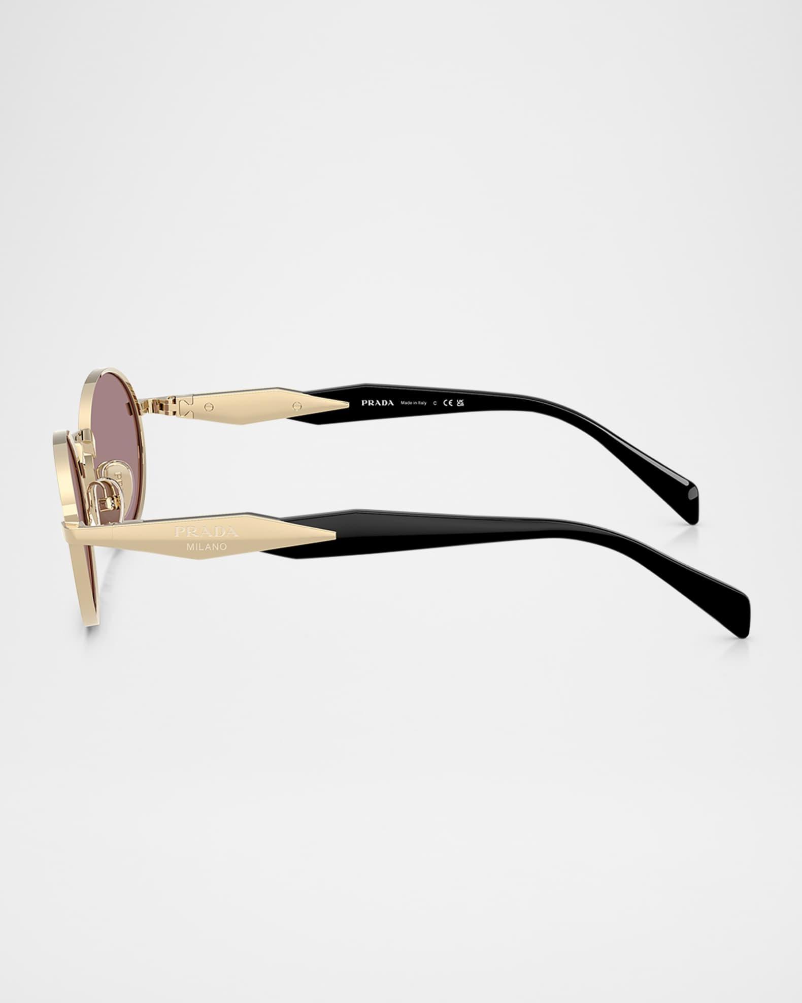 Engraved Logo Metal & Plastic Oval Sunglasses  Product Image