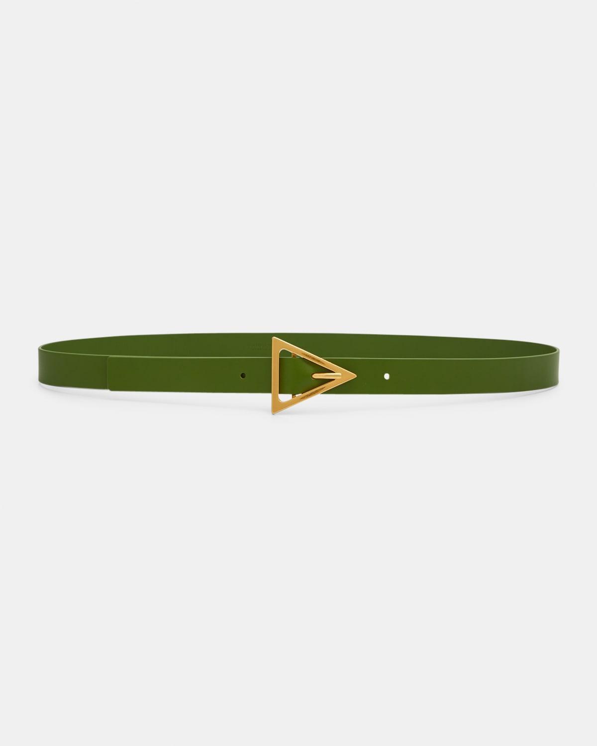 Womens Triangle-Buckle Leather Belt Product Image
