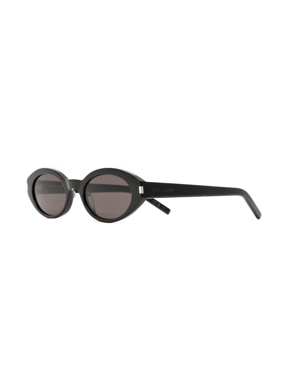 SAINT LAURENT Oval Frame Sunglasses In Black Product Image