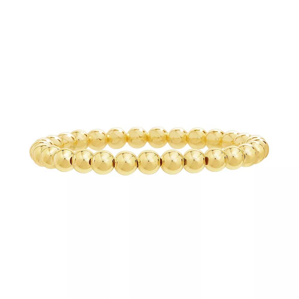 Paige Harper 14k Gold Over Recycled Brass 6mm Bead Stretch Bracelet, Women's, Gold Tone Product Image