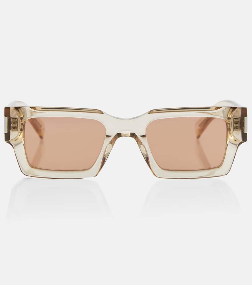 SAINT LAURENT Womens Yellow Ys000468 Rectangle-frame Acetate Sunglasses In Beige Product Image
