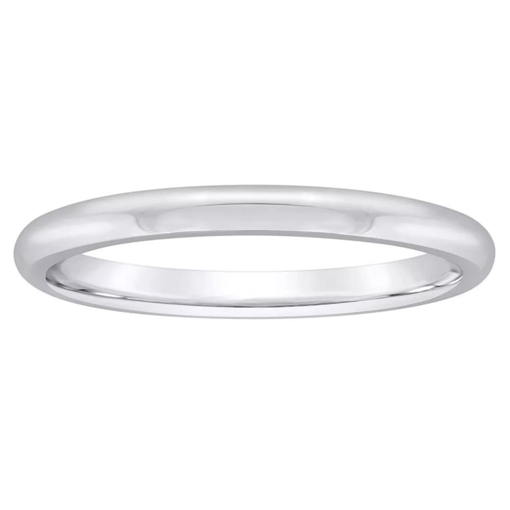 Alyson Layne Men's 2 mm Half Round Comfort Fit Wedding Band, Size: 13, 10k White Gold Product Image