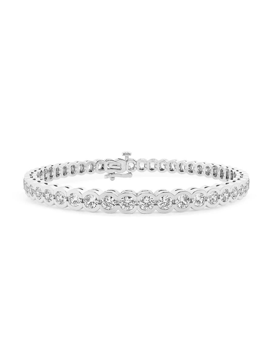 Womens 14K White Gold & Round Lab-Grown Diamond Bezel Tennis Bracelet/1.00-10.00 TCW Product Image
