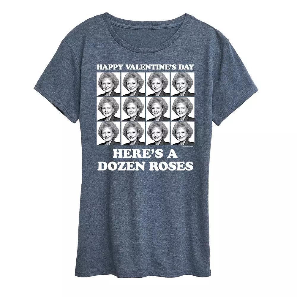 Women's Golden Girls Happy Valentine's Day Roses Graphic Tee, Girl's, Size: XL, Heather Grey Product Image