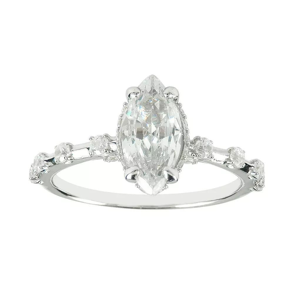 SIRI USA by TJM Sterling Silver Cubic Zirconia Marquise Ring, Women's, Size: 7 Product Image