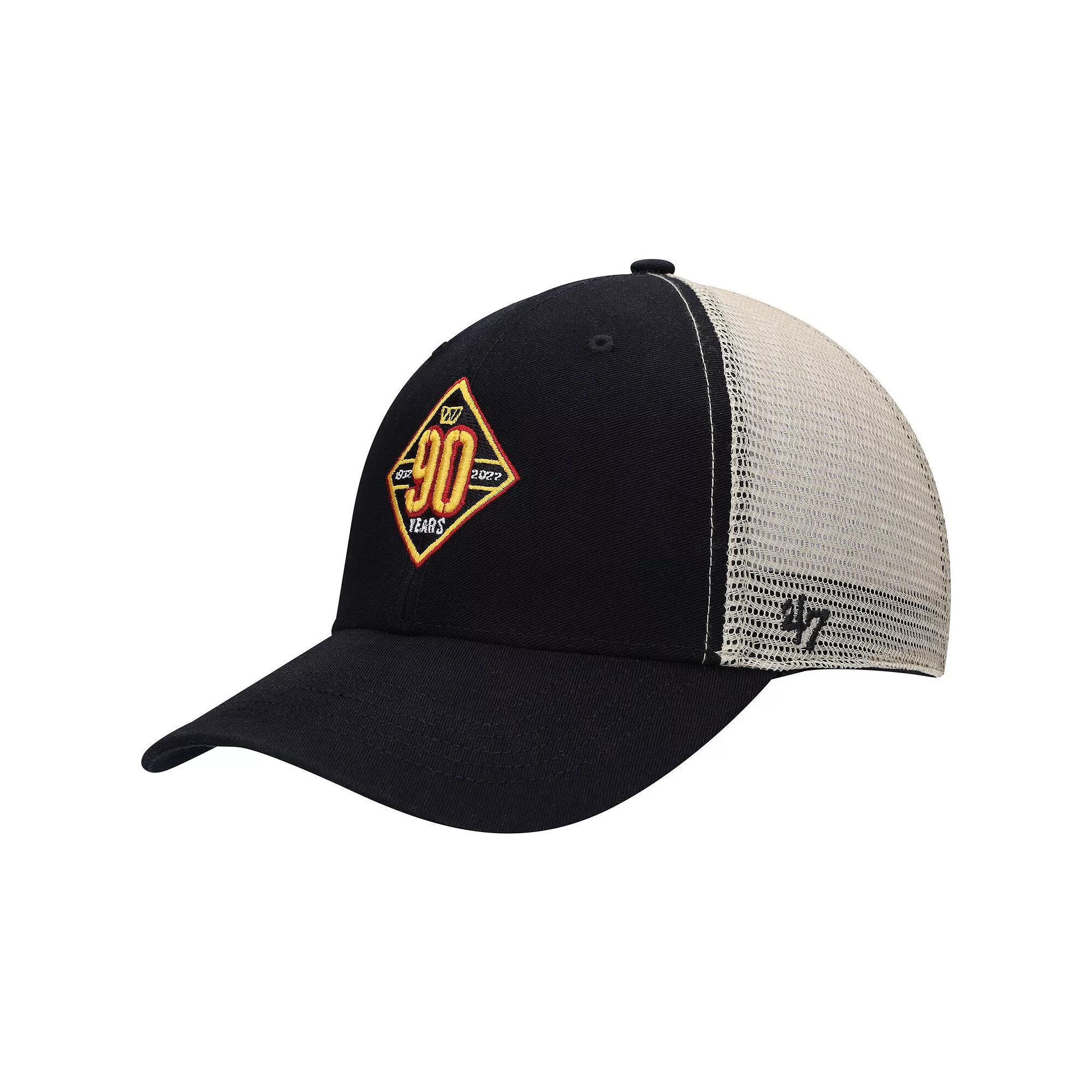 Men's '47  Black/Natural Washington Commanders 90th Season MVP Trucker Snapback Hat, Wft Black Product Image
