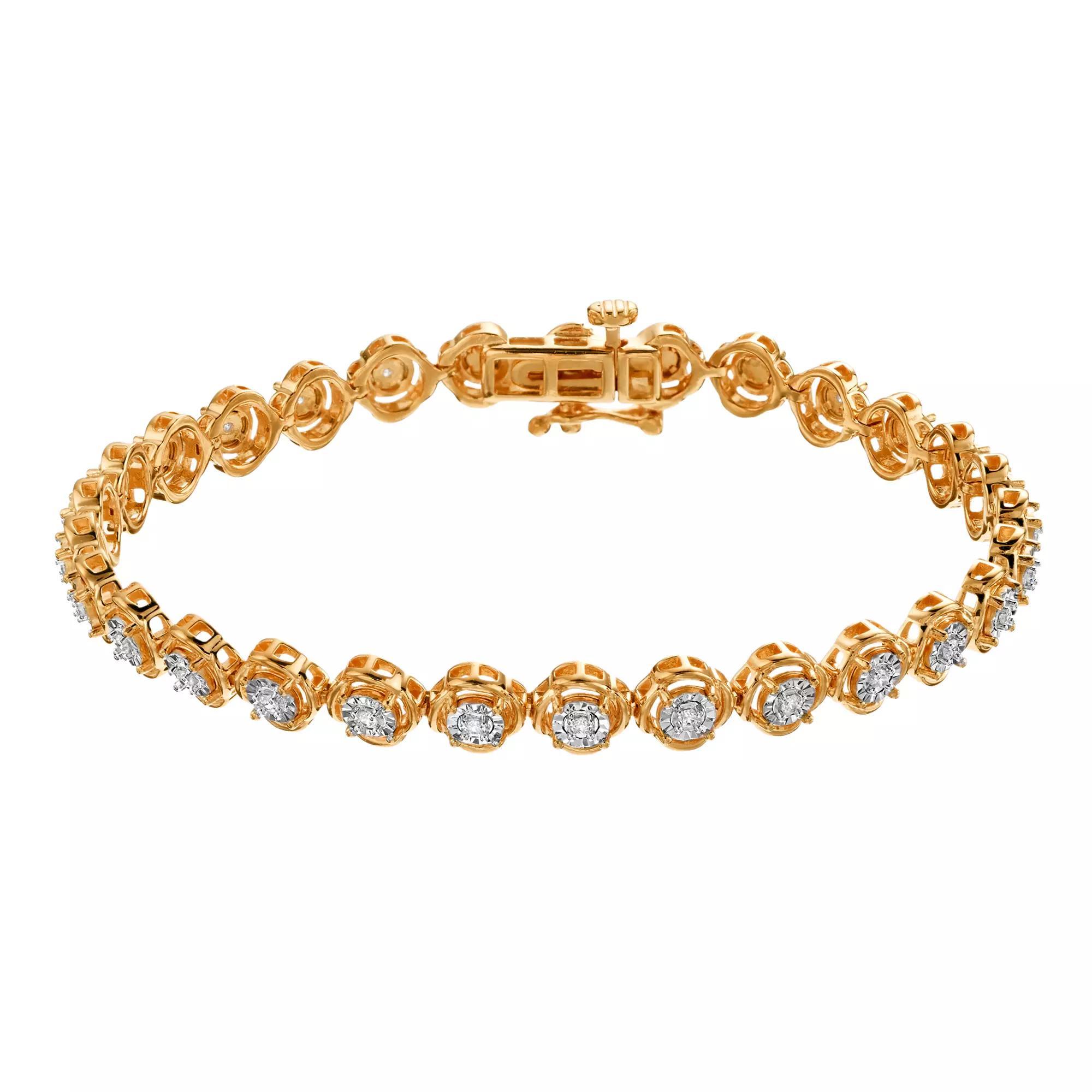 Diamond Brilliance 1/4 Carat T.W. Lab-Created Diamond Bracelet, Women's, Size: 7", Gold Tone Product Image