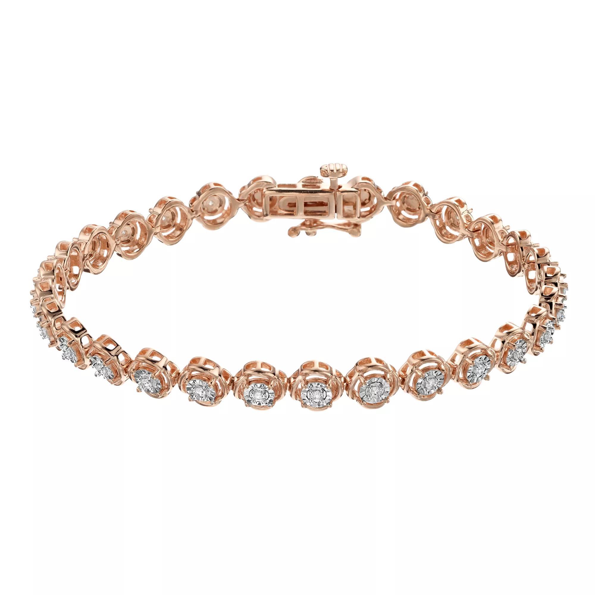 Diamond Brilliance 1/4 Carat T.W. Lab-Created Diamond Bracelet, Women's, Size: 7", Gold Tone Product Image