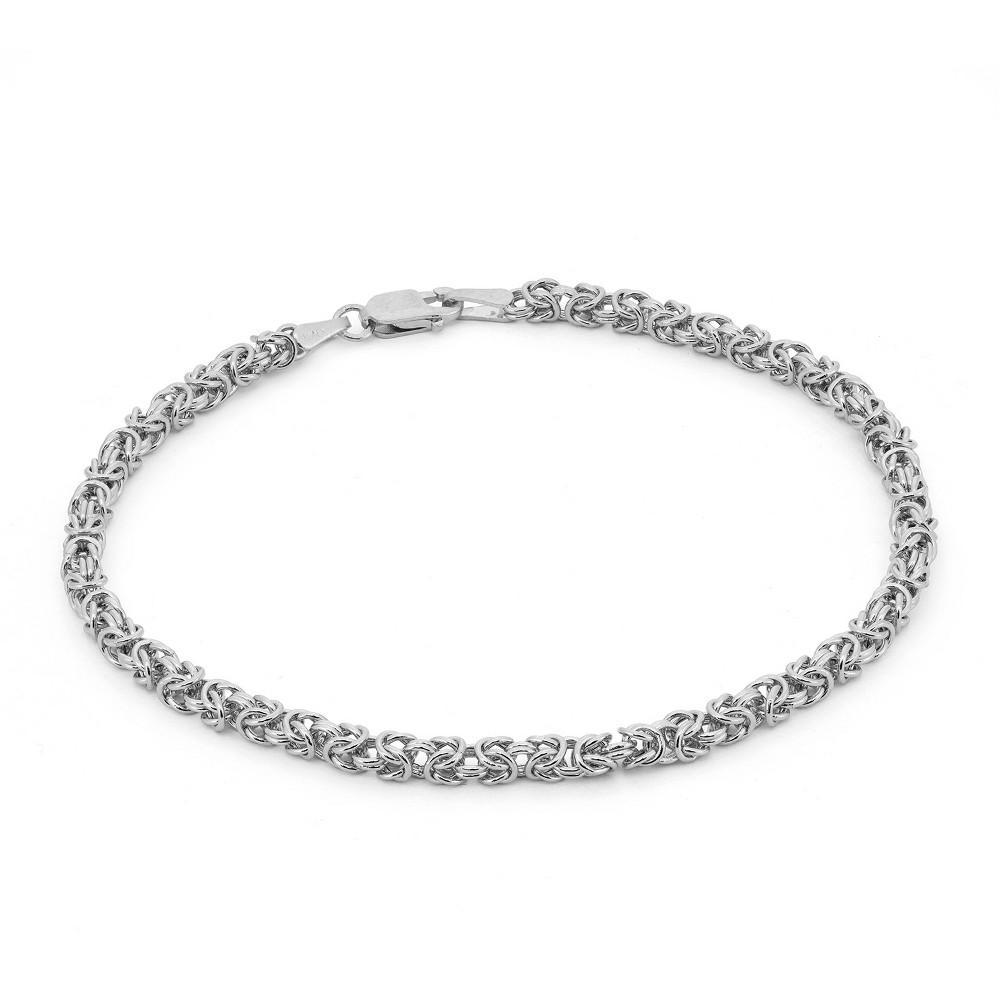 Jordan Blue Sterling Silver Byzantine Bracelet, Womens Product Image