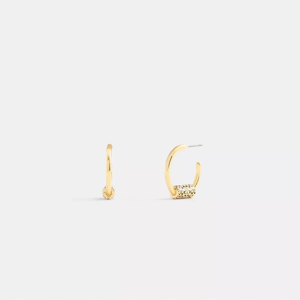 Quilted Signature Bead Hoop Earrings Product Image