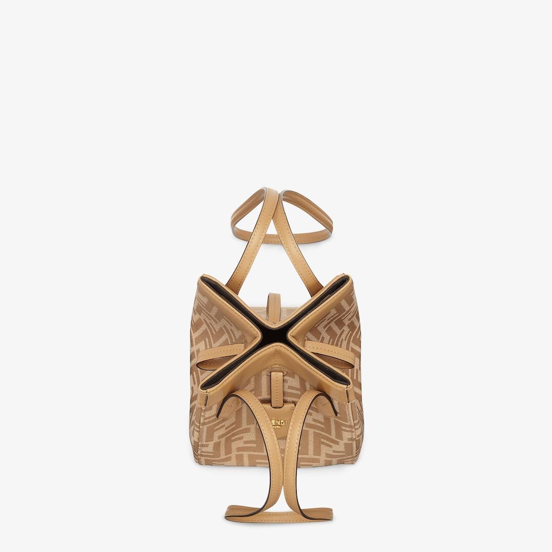 Fendi Origami MiniBeige FF jacquard fabric mini bag that can be transformed Product Image