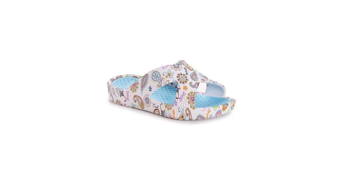 MUK LUKS Spa Day Womens Sandals Pink Floral Product Image