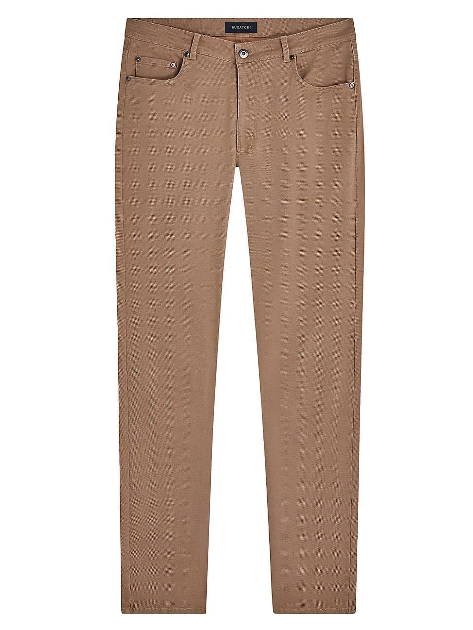 Mens Stretch Cotton-Blend Straight-Leg Pants Product Image