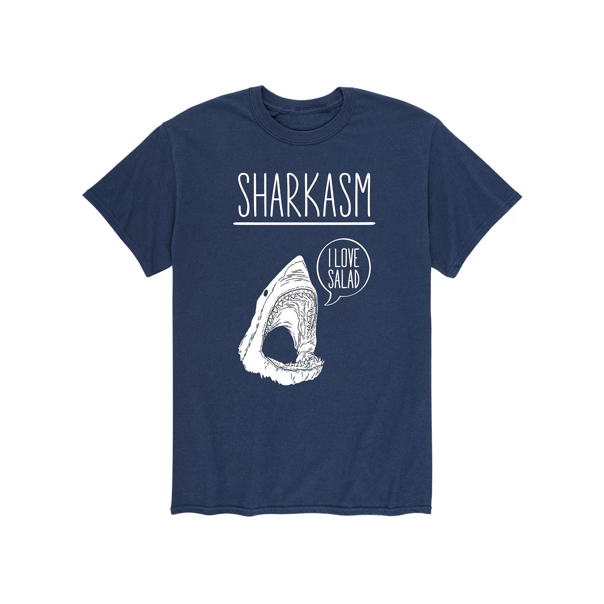 Mens Sharkasm Shark White Tee Product Image