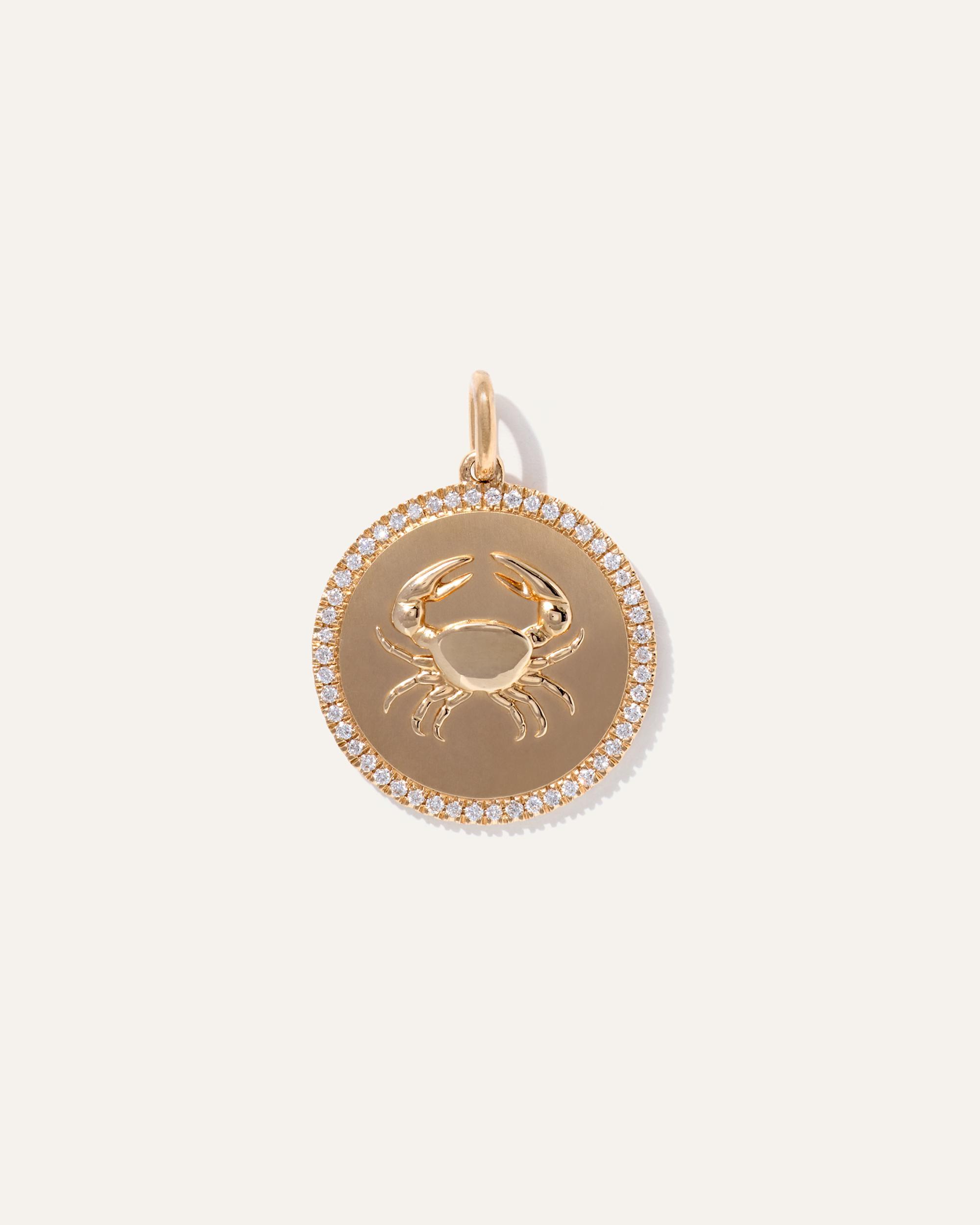 Quince | Women's 14K Gold Pave Zodiac Medallion Necklace Product Image