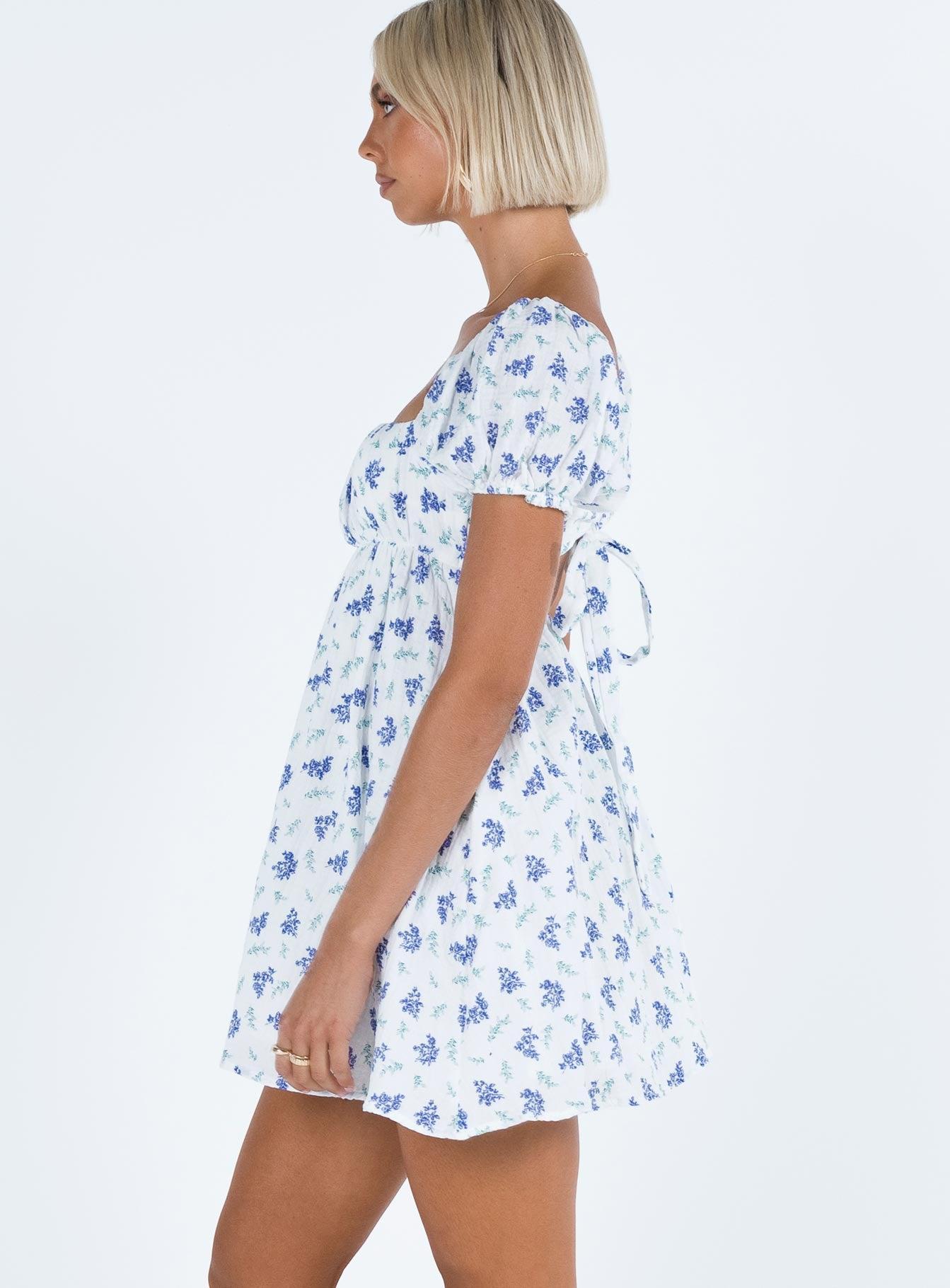 Let's Dance Mini Dress Blue Floral Product Image