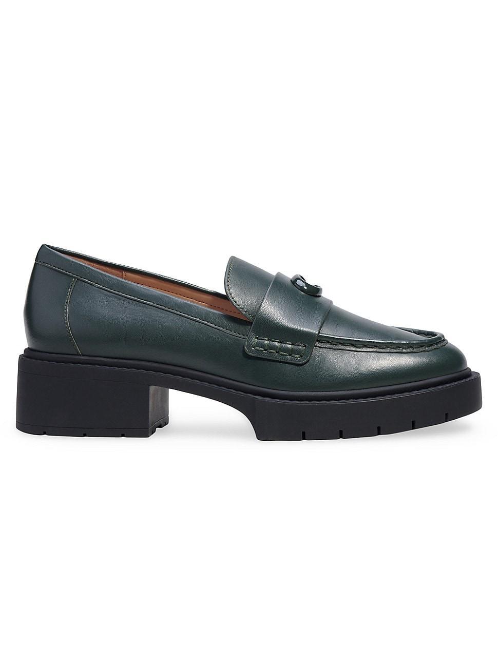 COACH Leah Leather Chunky Platform Loafers Product Image