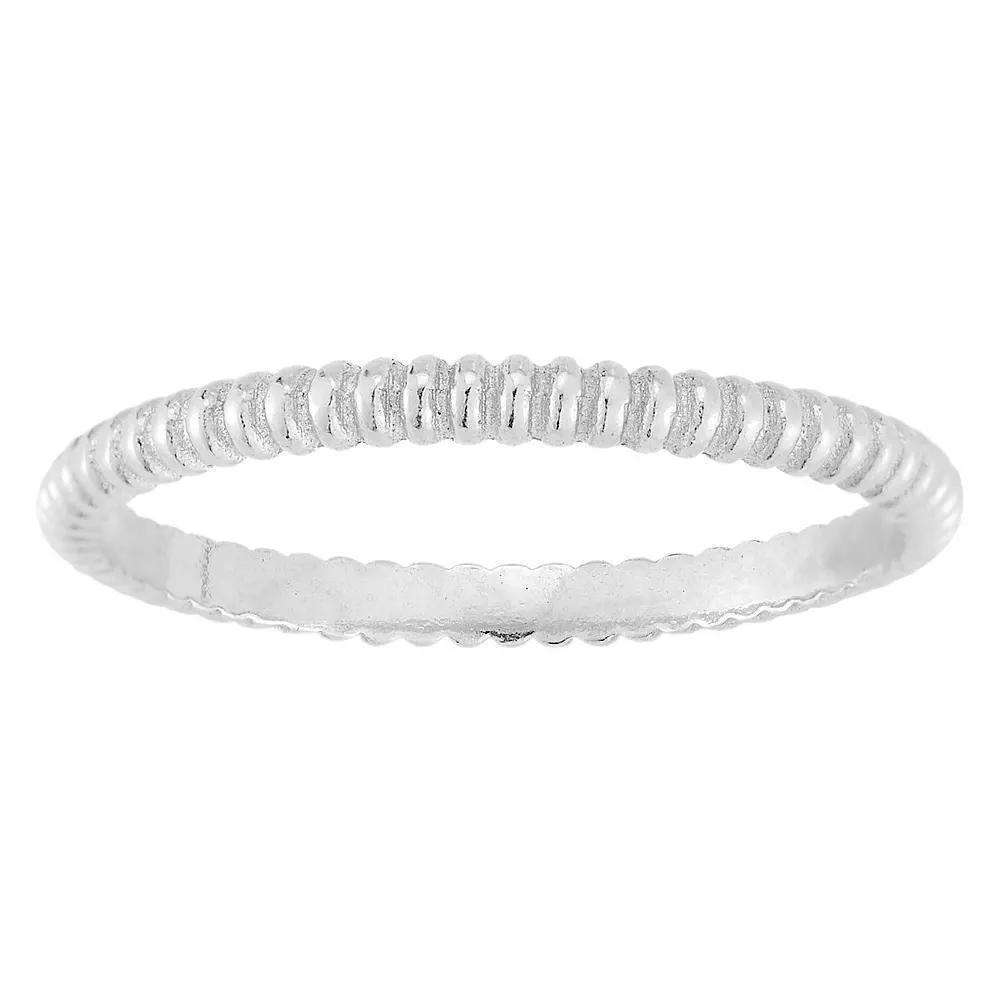 Sunkissed Sterling Twist Ring Set, Women's, Size: 7, Silver Tone Product Image
