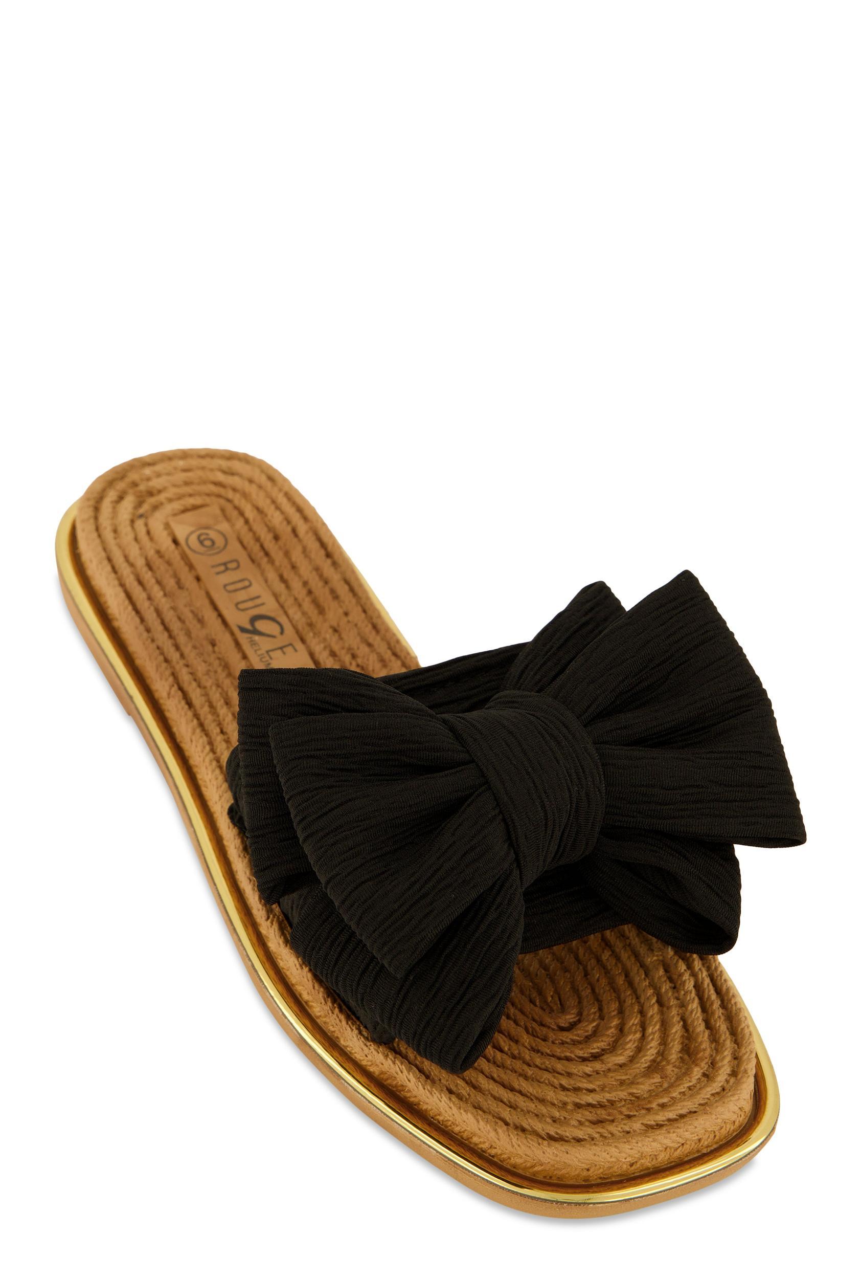 Womens Bow Espadrille Slide Sandals Product Image