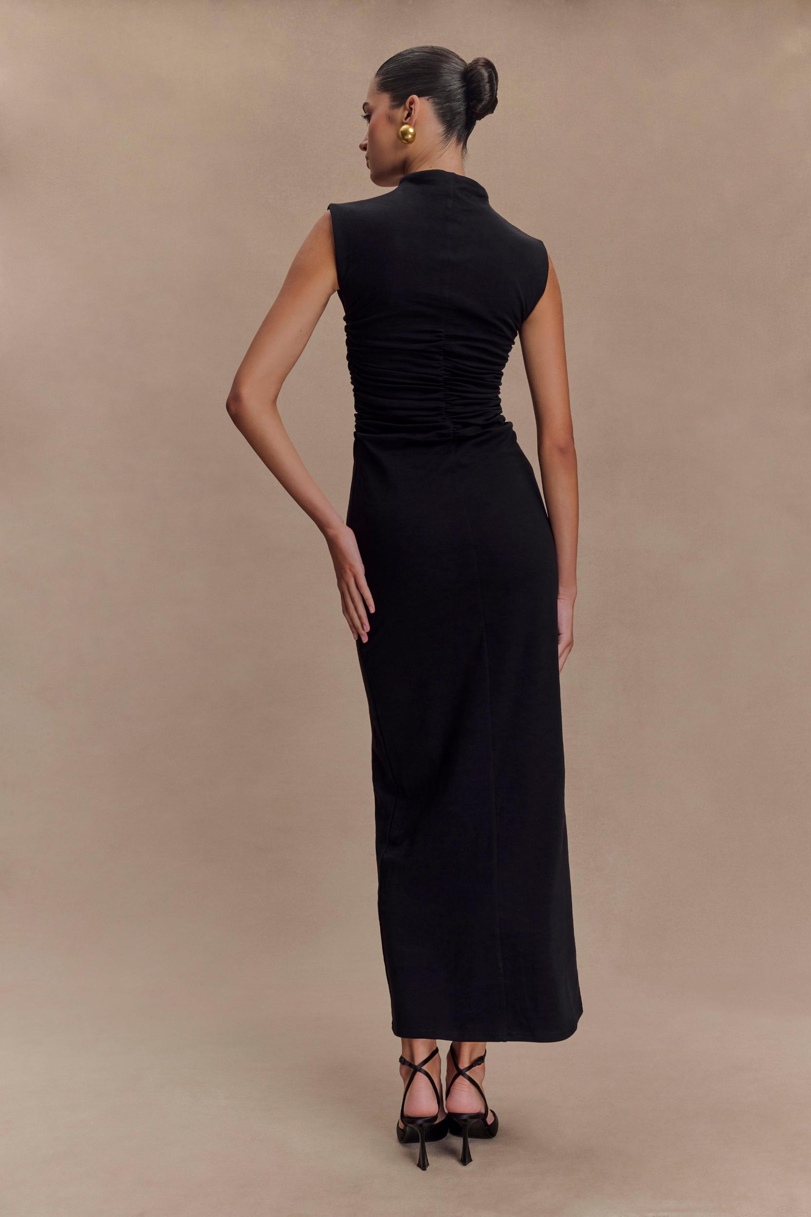Elliot High Neck Sleeveless Maxi Dress - Black Product Image