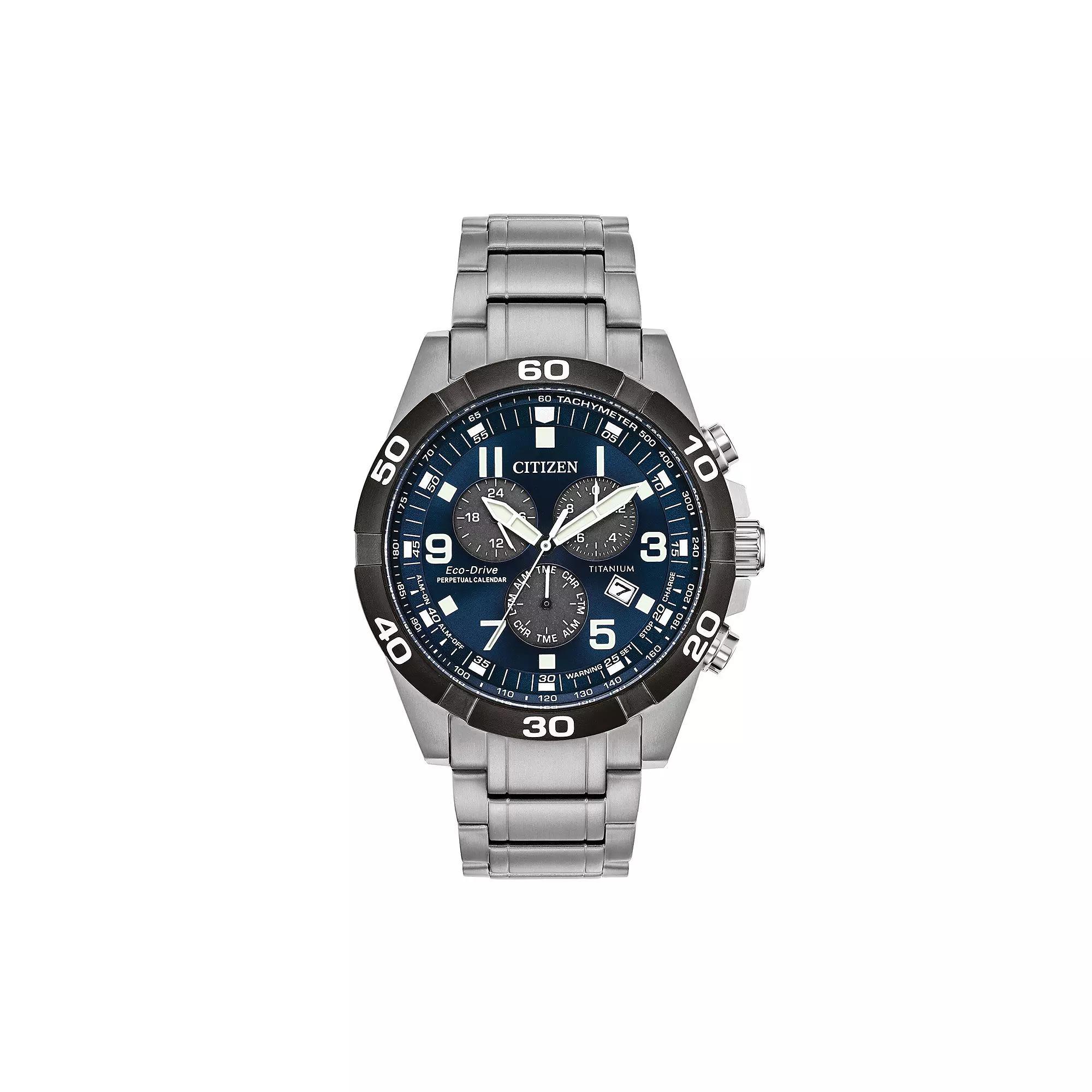 Citizen Eco-Drive Mens Brycen Stainless Steel Chronograph Watch Silvertone Product Image