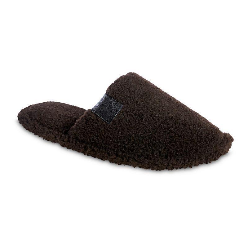 Isotoner Mens Garrett Berber Scuff Slippers - Dark Brown XL Product Image