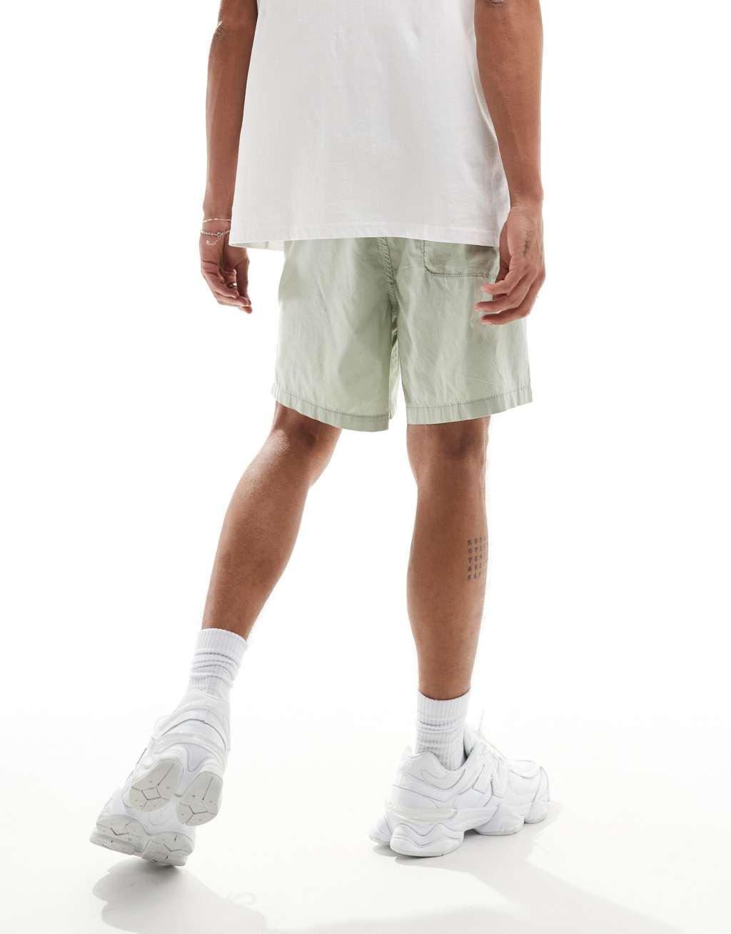Jack & Jones chino shorts withdrawstring waist in gray Product Image