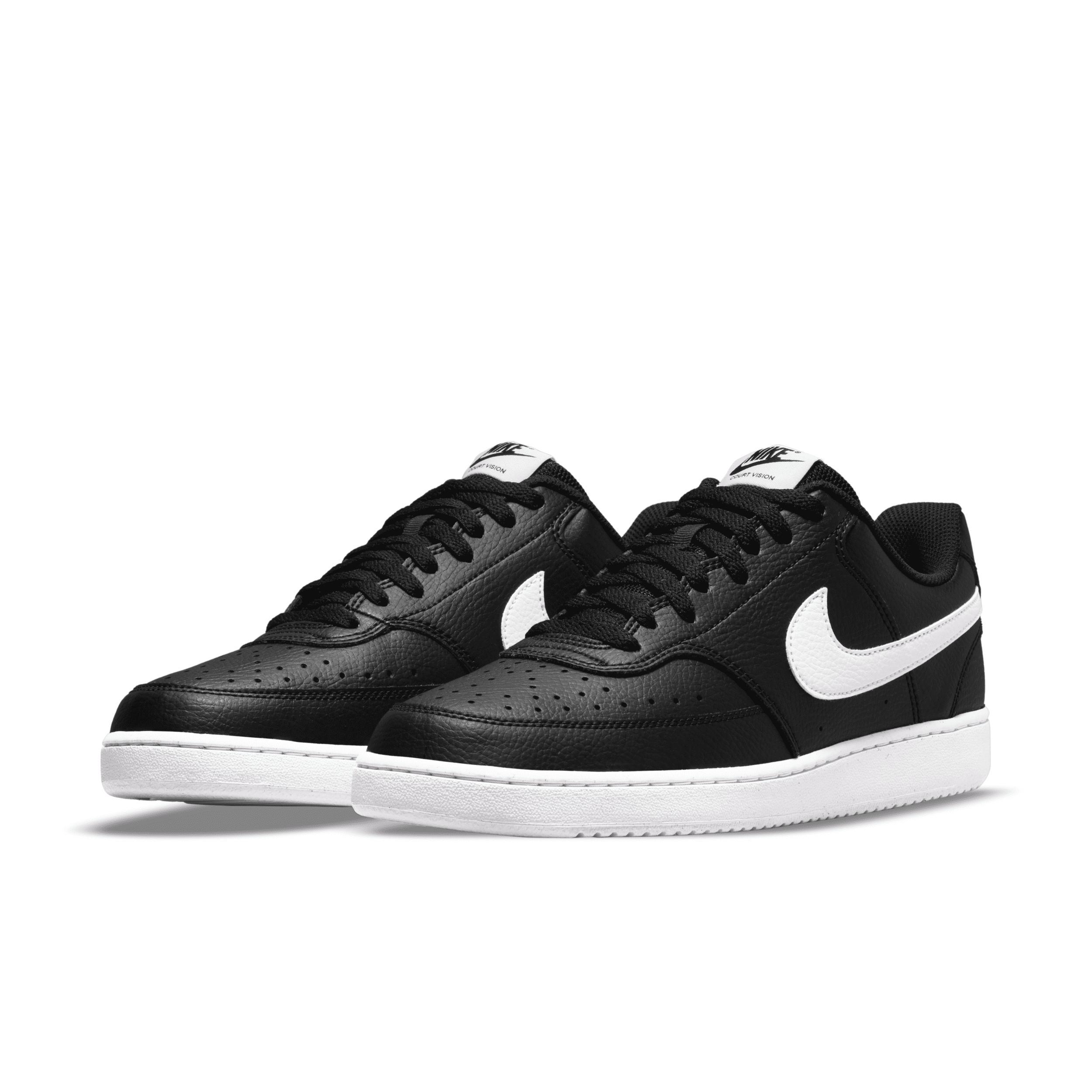 Nike Men's Court Vision Low Next Nature Casual Shoes in Black/Black Size 11.5 Leather Product Image