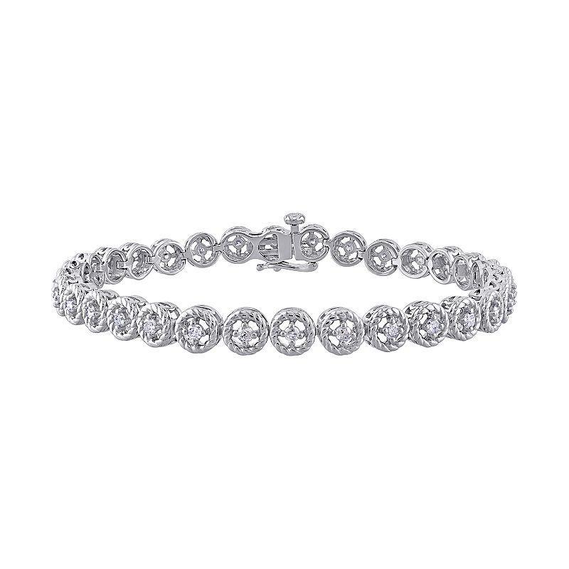 Stella Grace Sterling Silver 1 Carat T.W. Diamond Tennis Bracelet, Women's, Size: 7" Product Image