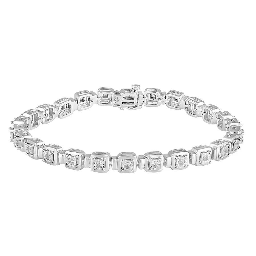 Royal Aura Sterling Silver 1/2 Carat T.W. Diamond Bracelet, Womens Product Image