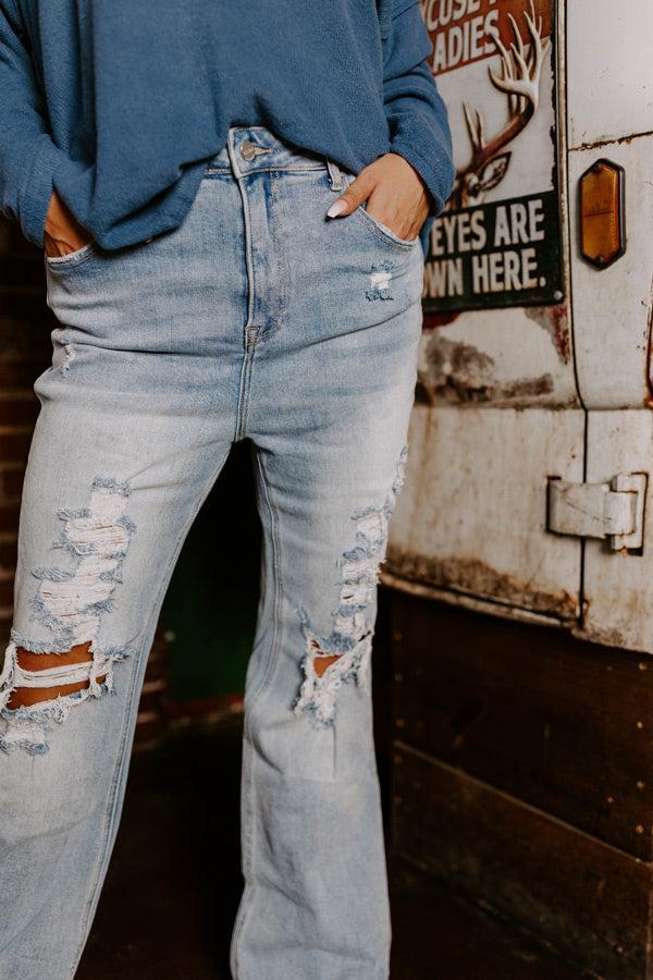 Risen The Aubree High Waist Distressed Flare Curves Product Image