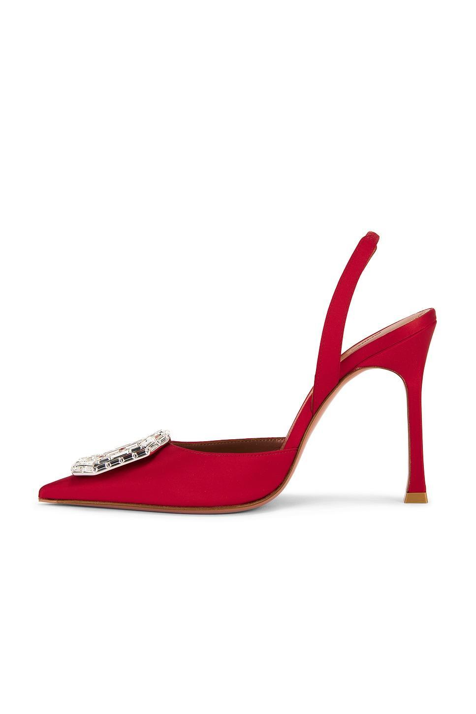 Camelia 105 Satin Sling Pump In Red Product Image