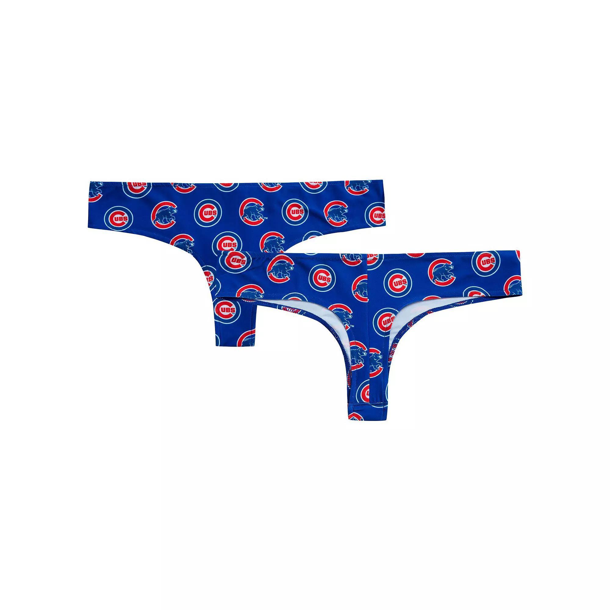 Womens Concepts Sport Royal Chicago Cubs Record Allover Print Knit Thong Product Image