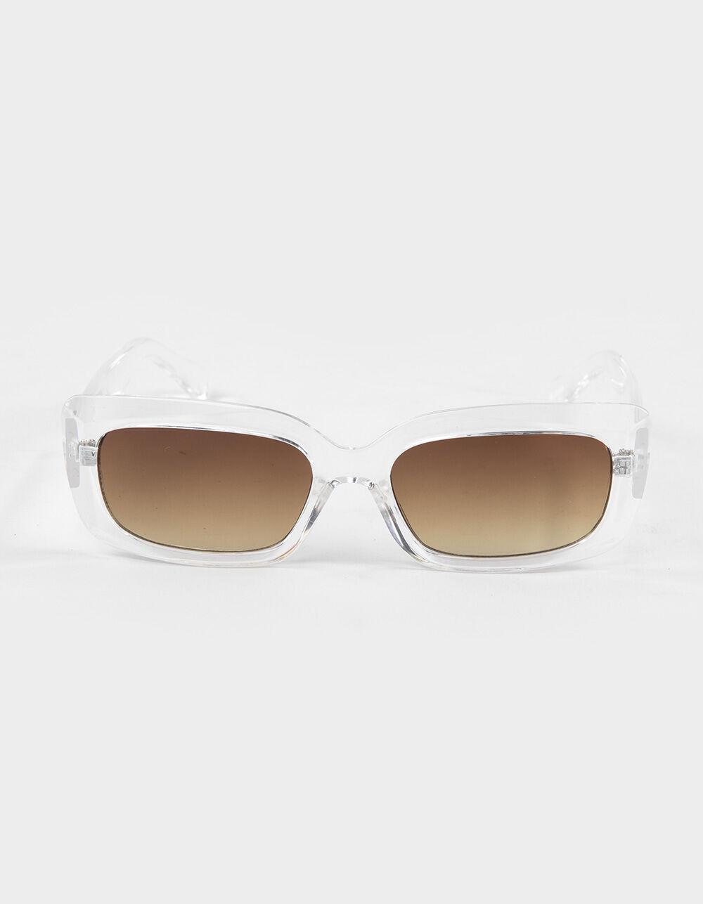 RSQ Gold Mirror Rectangle Sunglasses - CLEAR Product Image