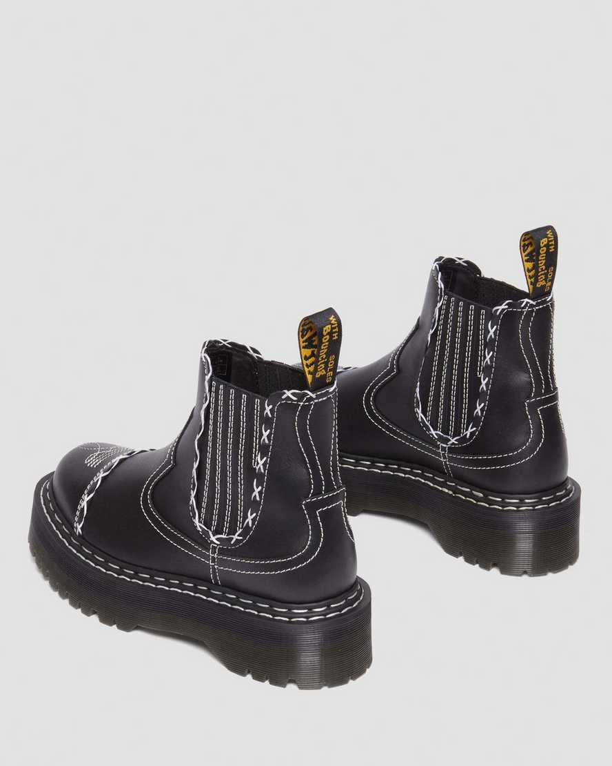 2976 Gothic Americana Leather Platform Chelsea Boots Product Image