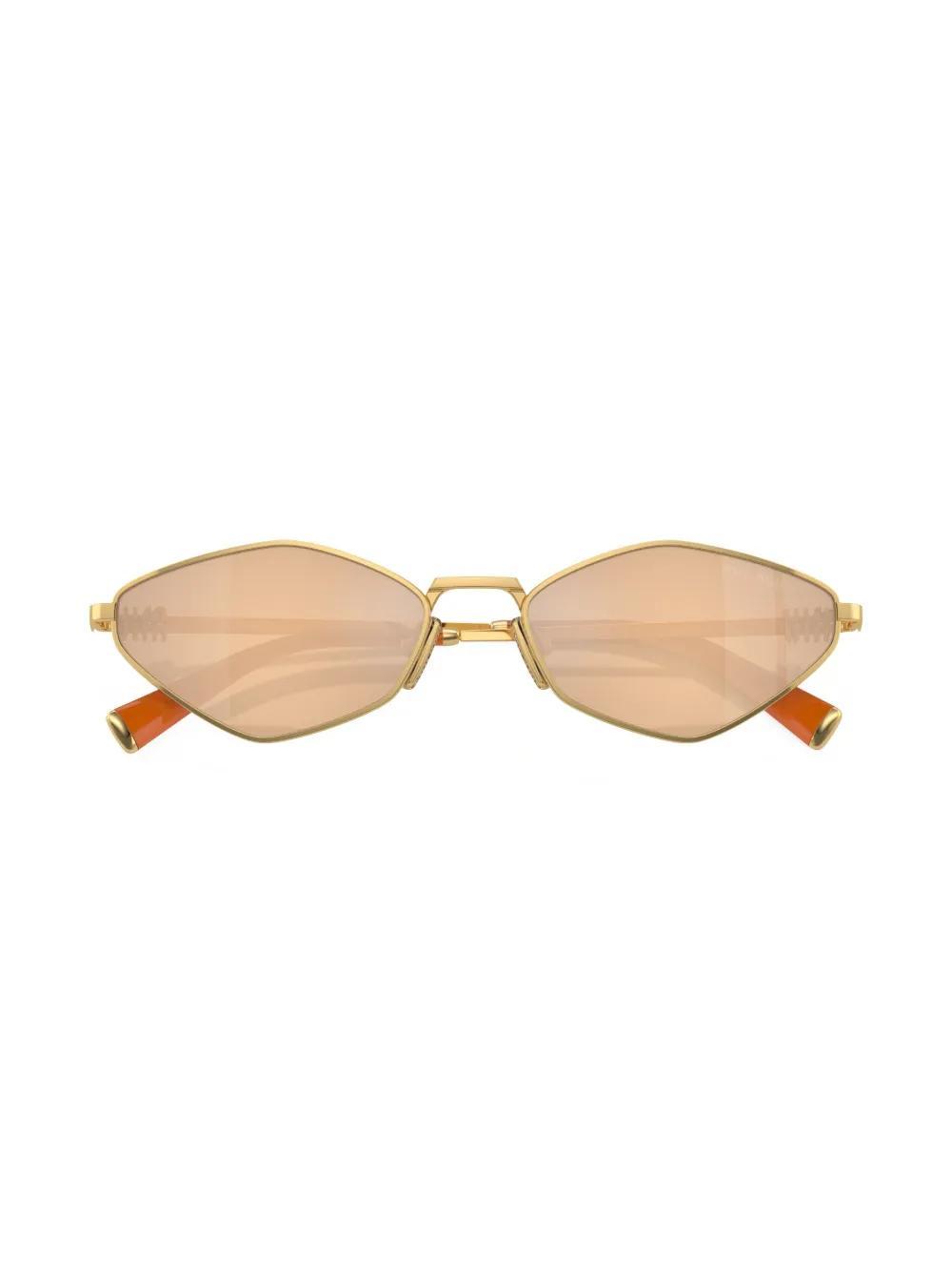 logo-lettering geometric-frame sunglasses Product Image