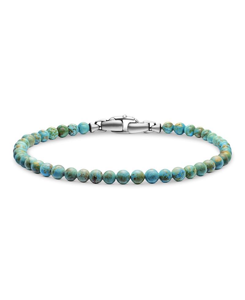 Mens Spiritual Bead Turquoise & Sterling Silver Bracelet Product Image