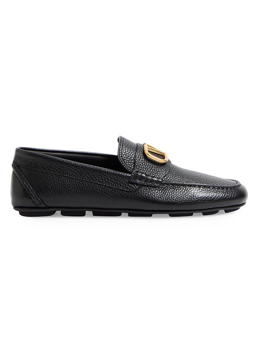 Mens VLogo Signature Grainy Calfskin Driving Loafers Product Image