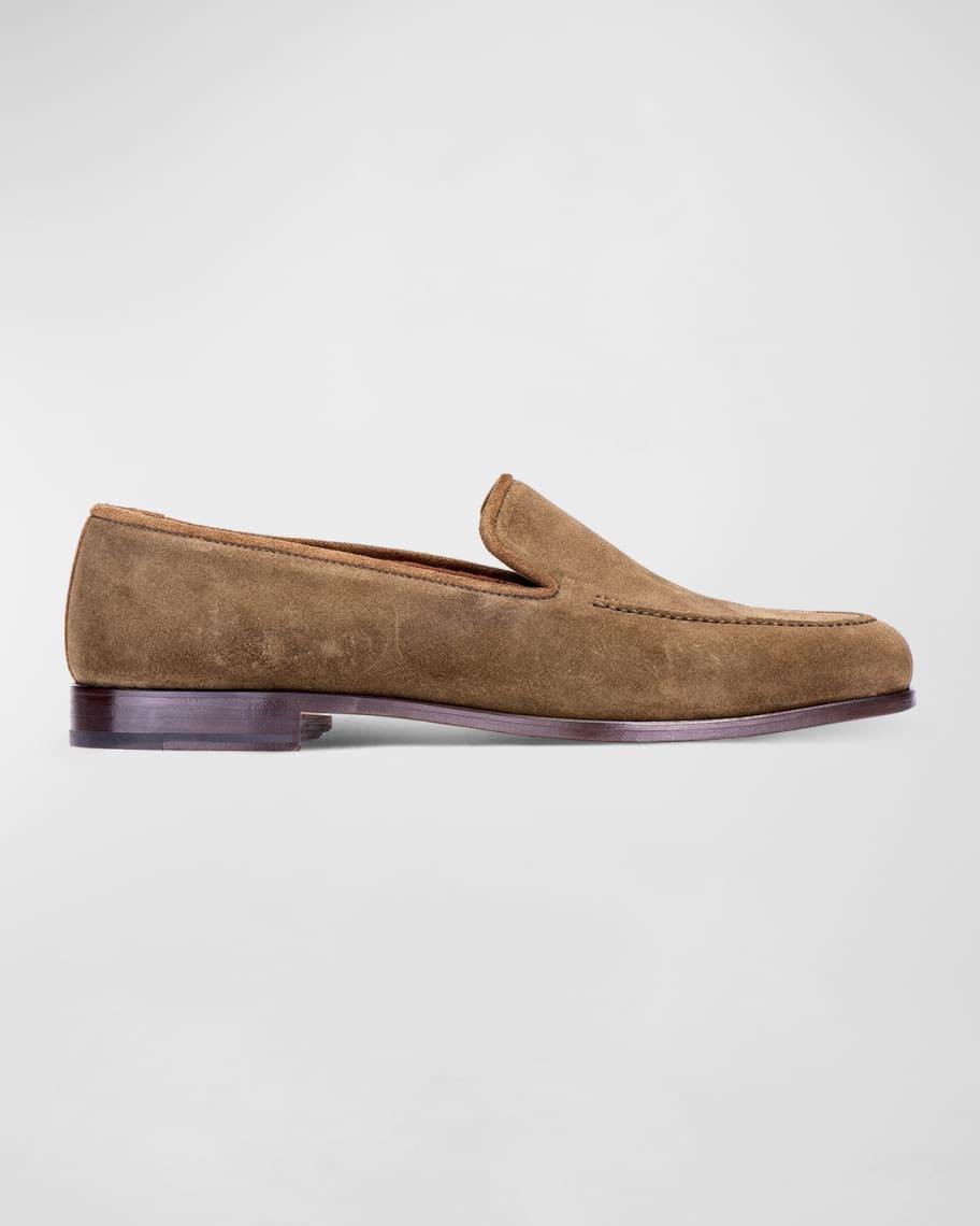 Mens Venetian Apron-Toe Suede Loafers Product Image