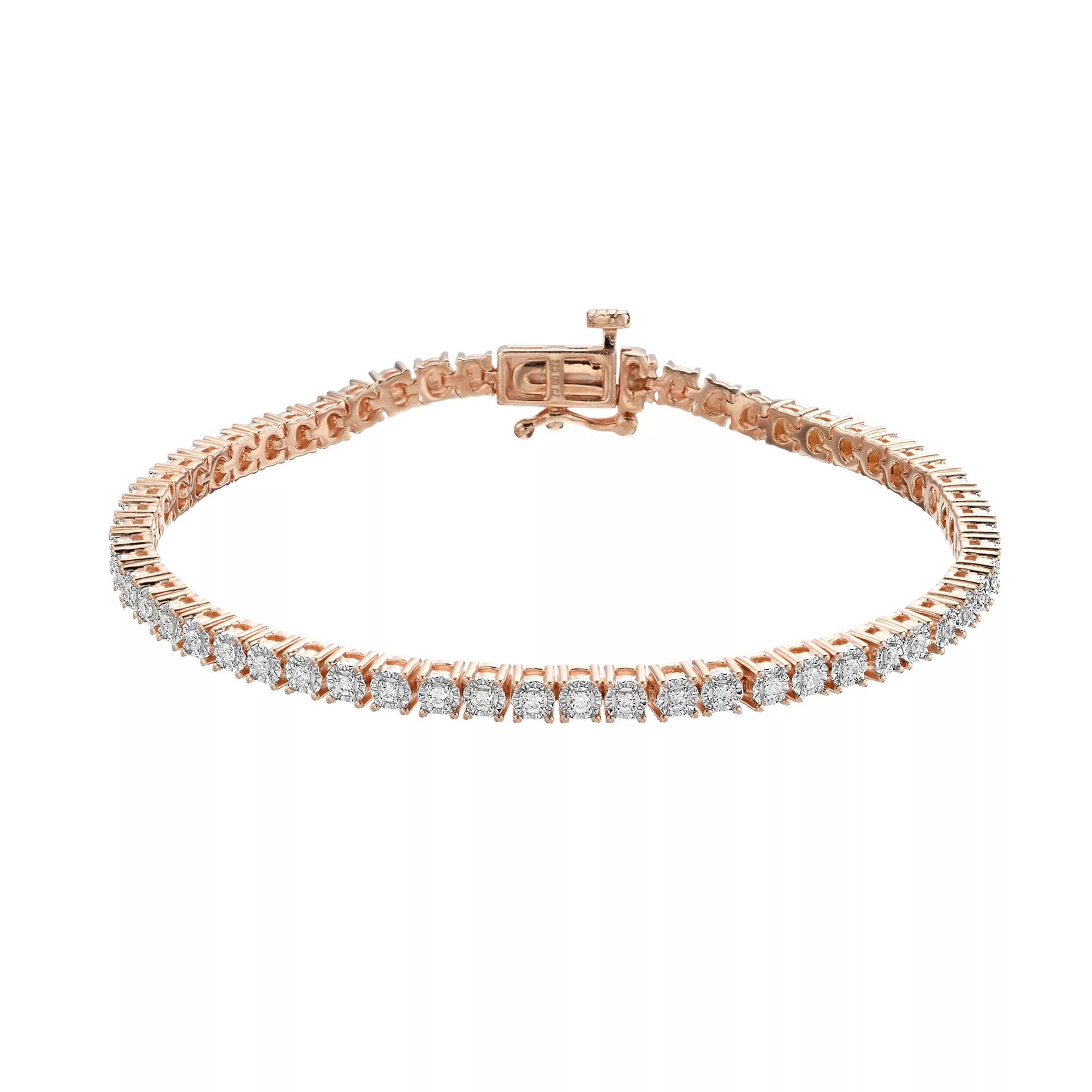 Diamond Brilliance 1/4 Carat T.W. Lab-Created Diamond Tennis Bracelet, Women's, Size: 7", Pink Tone Product Image
