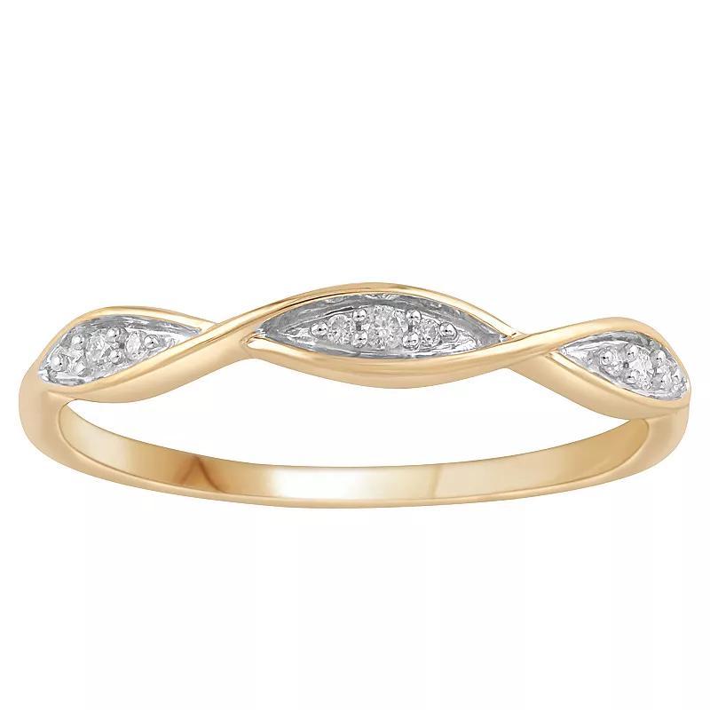 10k Gold Diamond Accent Twist Band Ring, Women's, Size: 8, Pink Product Image