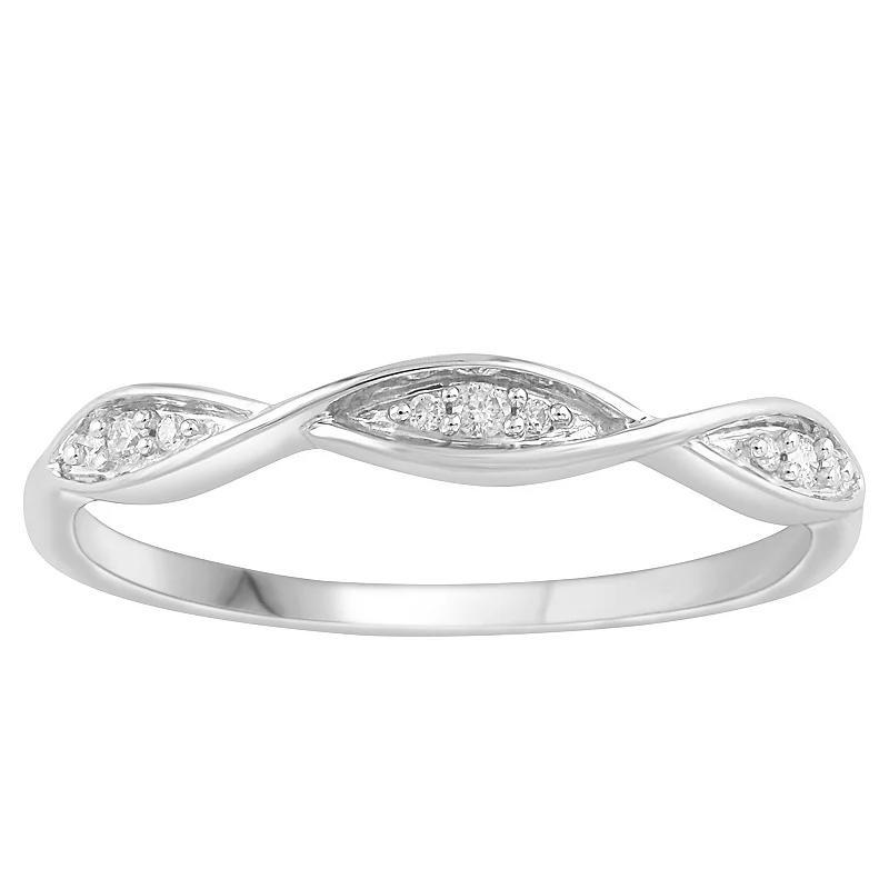 10k Gold Diamond Accent Twist Band Ring, Women's, Size: 8, Pink Product Image