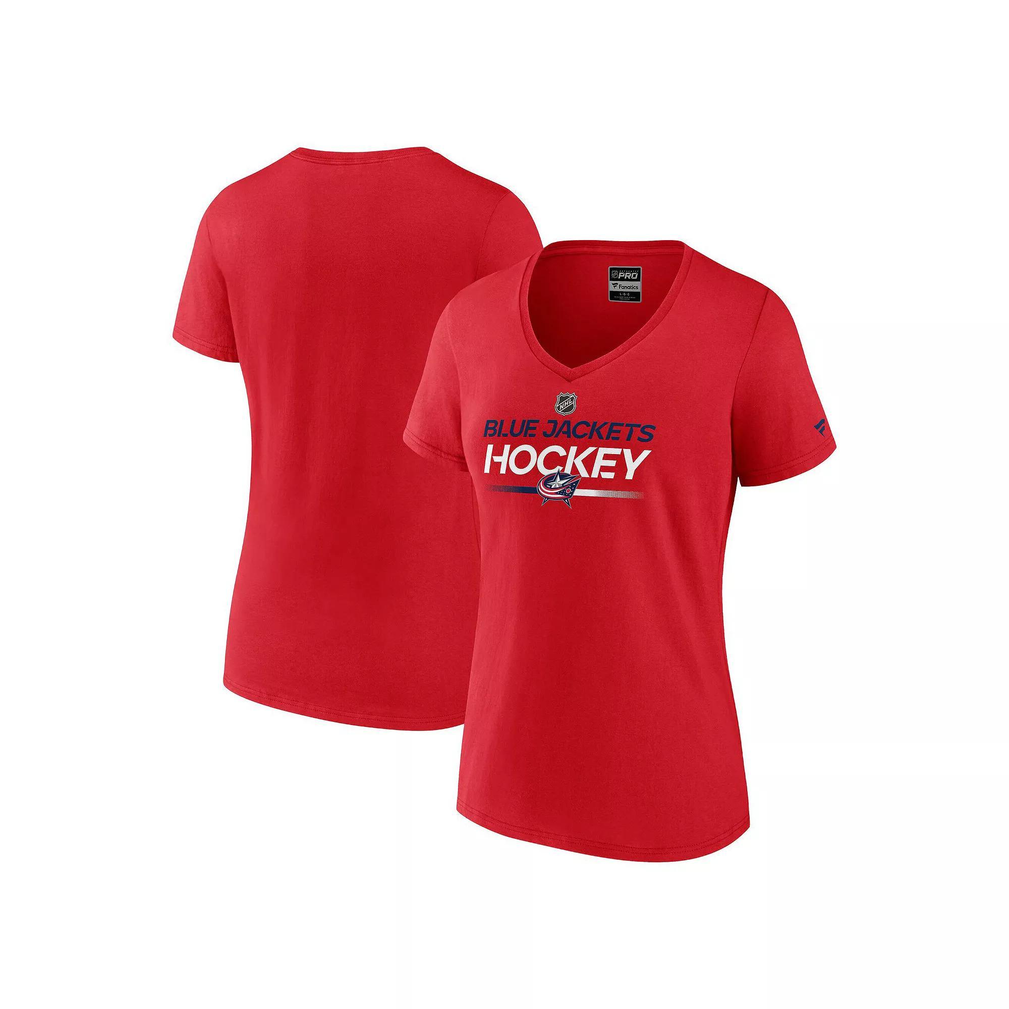 Women's Fanatics  Navy Washington Capitals Authentic Pro V-Neck T-Shirt, Size: XL, Blue Product Image