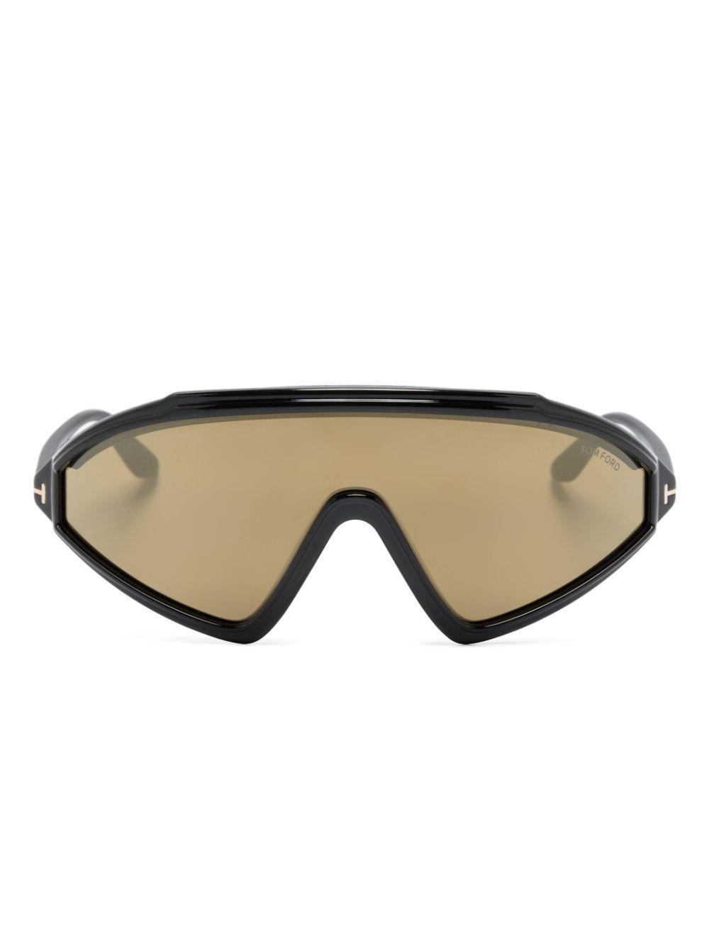 TOM FORD Black Lorna Sunglasses In Shiny Black Product Image