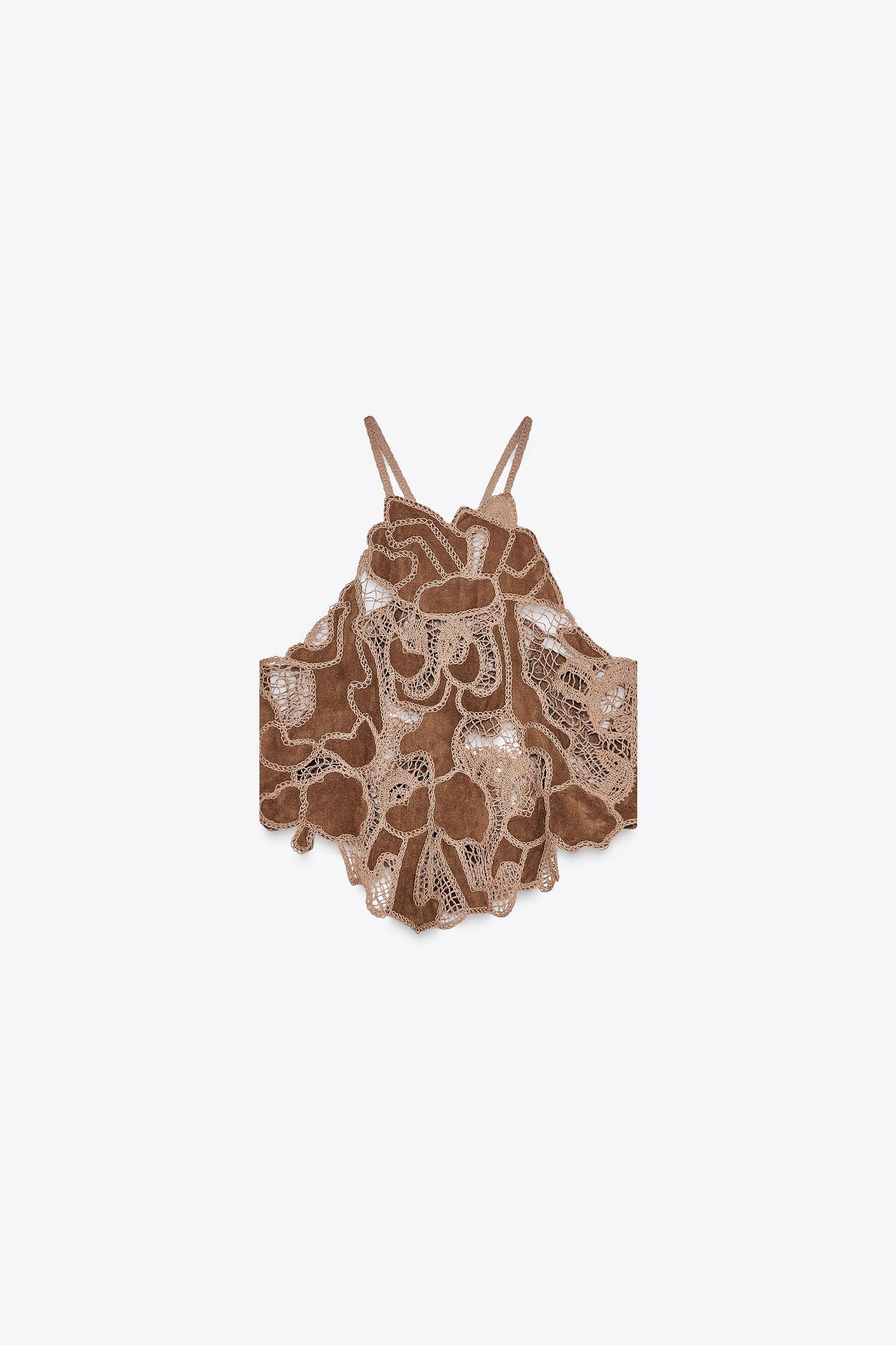 FAUX SUEDE CROCHET TOP Product Image