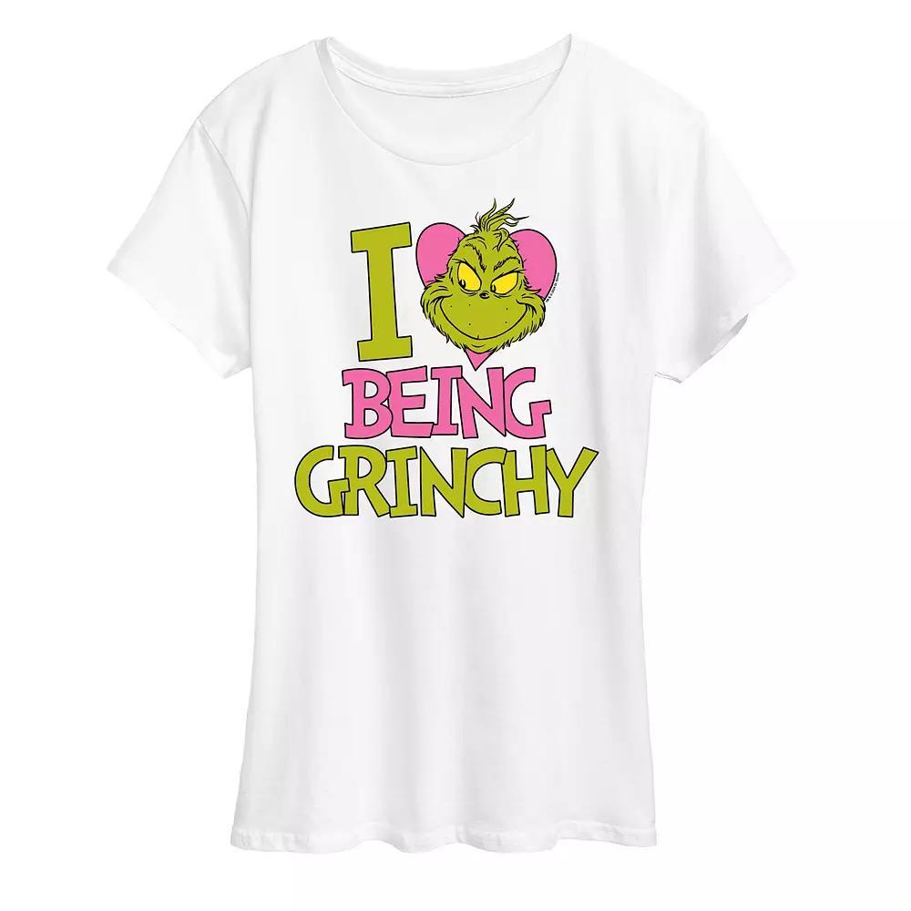 Womens Grinch I Love Being Grinchy Graphic Tee Product Image